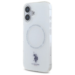 Etui US Polo IML Ring MagSafe do iPhone 16, białe