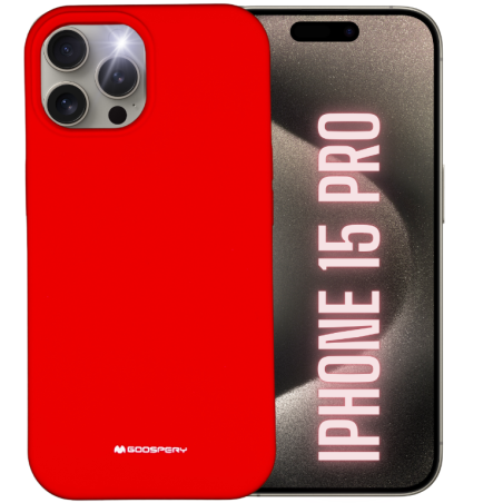 Etui Mercury Silicone do iPhone 15 Pro, czerwone