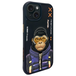 Etui Nimmy Cool&Cute 2.0 Monkey do iPhone 15, czarne
