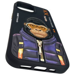 Etui Nimmy Cool&Cute 2.0 Monkey do iPhone 15, czarne