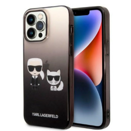 Etui Karl Lagerfeld Gradient Ikonik Karl & Choupette do iPhone 14 Pro Max, czarne