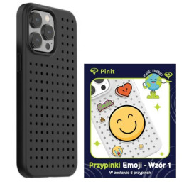 Zestaw Etui Pinit Dynamic + Emoji Pin do iPhone 14 Pro Max czarne