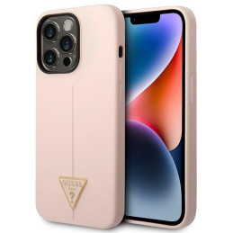 Etui Guess Silicone Triangle Logo do iPhone 14 Pro, różowe