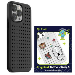Zestaw Etui Pinit Dynamic + Tattoo Pin do iPhone 14 Pro czarne
