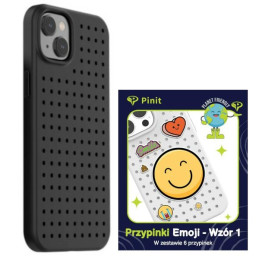 Zestaw Etui Pinit Dynamic + Emoji Pin do iPhone 14 Plus czarne