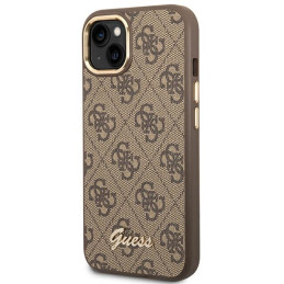 Etui Guess book 4G Vintage Gold Logo do iPhone 14, brązowe