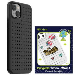 Zestaw Etui Pinit Dynamic + Tattoo Pin do iPhone 14 czarne