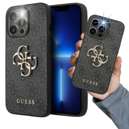 Etui Guess 4G Big Metal Logo do iPhone 13 Pro Max, szare