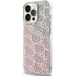 Etui Hello Kitty IML Gradient Electrop Crowded Kitty Head do iPhone 13 Pro / 13, różowe