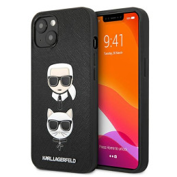 Etui Karl Lagerfeld Saffiano Karl & Choupette do iPhone 13 mini czarne