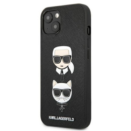 Etui Karl Lagerfeld Saffiano Karl & Choupette do iPhone 13 mini czarne
