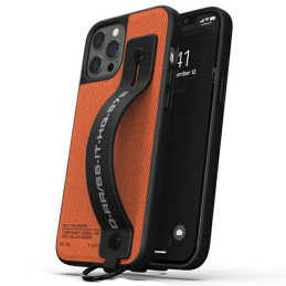 Etui Diesel Handstrap Case Utility Twill do iPhone 12 Pro Max czarno-pomarańczowe