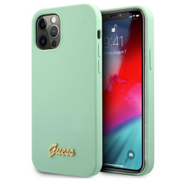 Etui Metal Logo Script do iPhone 12 Pro Max  zielone