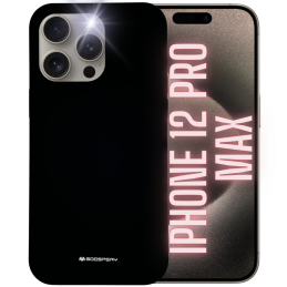 Etui Mercury Silicone do iPhone 12 Pro Max, czarne