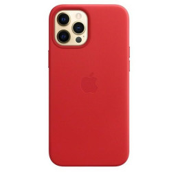Etui Apple Leather Case do MagSafe do iPhone 12 Pro Max czerwone