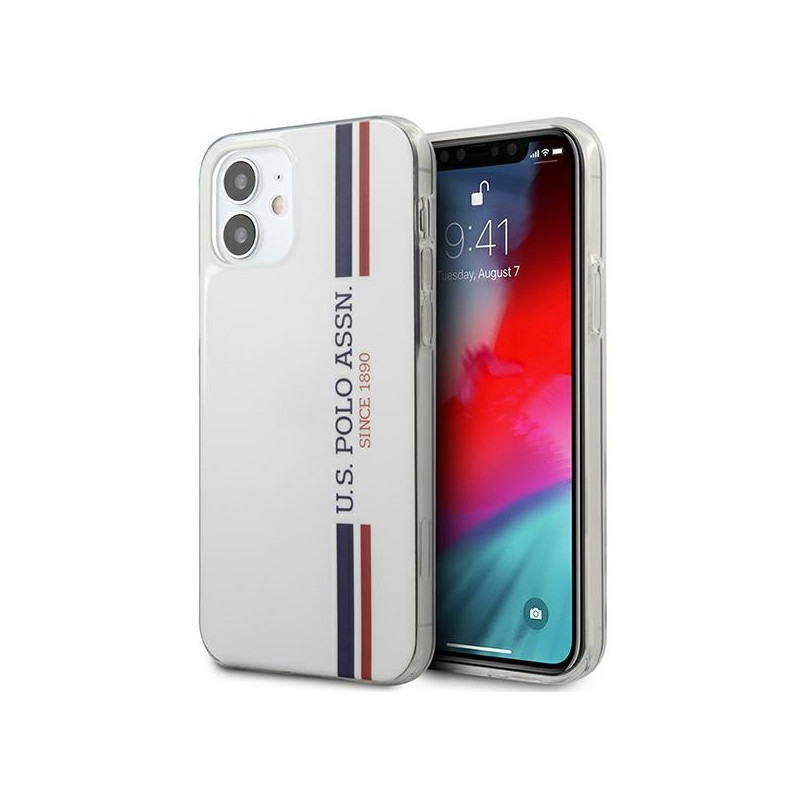 Etui US Polo Tricolor Collection do iPhone 12 mini białe
