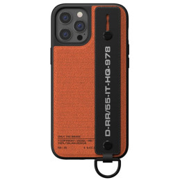 Etui Diesel Handstrap Case Utility Twill do iPhone 12/12 Pro czarno-pomarańczowe