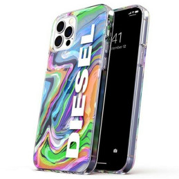 Etui Diesel Clear Case Digital Holographic AOP do iPhone 12/12 Pro holograficzny-białe