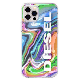 Etui Diesel Clear Case Digital Holographic AOP do iPhone 12/12 Pro holograficzny-białe