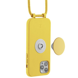 Etui Just Elegance PopGrip do iPhone 12/12 Pro żółte