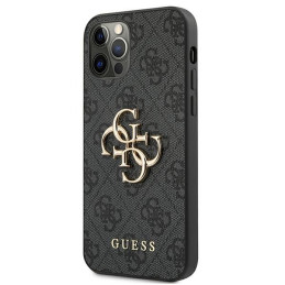 Etui Guess 4G Big Metal Logo do iPhone 12/12 Pro, szare