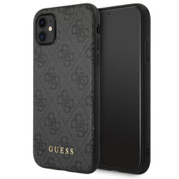 Etui Guess 4G Metal Gold Logo do iPhone 11 / Xr, szare