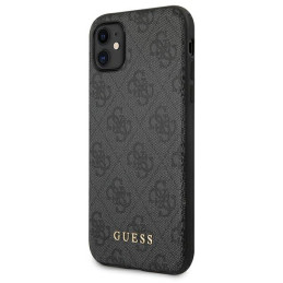 Etui Guess 4G Metal Gold Logo do iPhone 11 / Xr, szare
