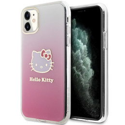 Etui Hello Kitty IML Gradient Electrop Kitty Head do iPhone 11 / Xr, różowe