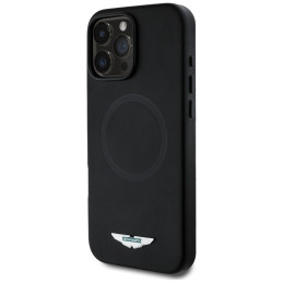 Etui Aston Martin HC FW Logo do MagSafe do iPhone 16 Pro czarne