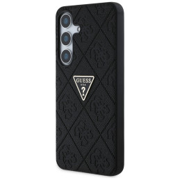 Etui Guess Hot Stamp 4G Pattern Triangle Metal Logo do Galaxy S25, czarny