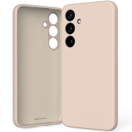 Etui Mercury Silicone do Galaxy S25+, różowo-piaskowe