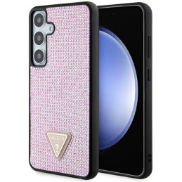 Etui Guess Rhinestone Triangle do Galaxy S24+, różowe
