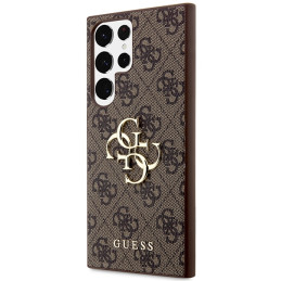 Etui Guess 4G Big Metal Logo do Galaxy S23 Ultra, brązowe