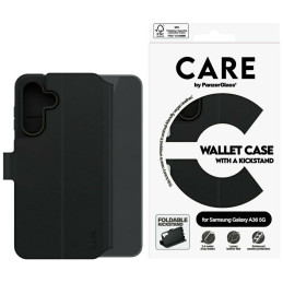 Etui CARE by PanzerGlass Feature Wallet Kickstand do Galaxy A36 5G, czarne
