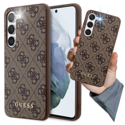 Etui Guess 4G Metal Gold Logo do Galaxy A55, brązowe