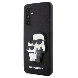 Etui Karl Lagerfeld Saffiano Karl & Choupette do Galaxy A34 5G, czarne