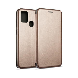 Etui Beline Book Magnetic do Galaxy A21s różowo-złote