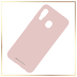 Etui Mercury Silicone do Galaxy A20s, różowo-piaskowe