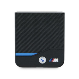 Etui BMW Carbon Blue Line do Galaxy Z Flip6, czarne