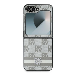 Etui DKNY Chequered Pattern Printed Stripes do Samsung Galaxy Z Flip6, beżowy/beige