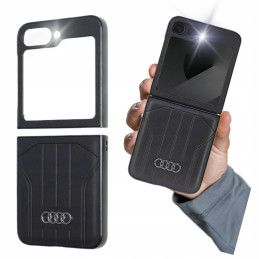 Etui Audi Synthetic Leather MagSafe do Galaxy Z Flip6, czarne