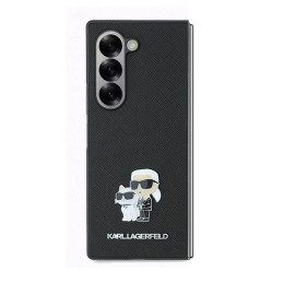 Etui Karl Lagerfeld Saffiano Metal Pin do Galaxy Z Fold6, czarne