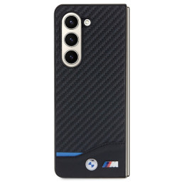 Etui BMW Leather Carbon do Galaxy Z Fold5, czarne