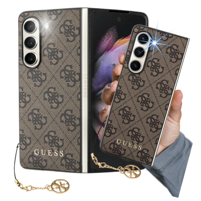 Etui Guess 4G Charms Collection do Samsung Galaxy Z Fold5, brown/brązowy