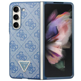 Etui Guess Leather 4G Triangle Strass do Galaxy  Z Fold5, niebieskie
