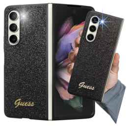 Etui Guess Glitter Script do Galaxy Z Fold5, czarne