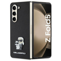 Etui Karl Lagerfeld Saffiano Karl&Choupette Pin do Galaxy Z Fold5, czarne
