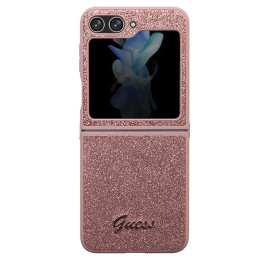 Etui Guess Glitter Script do Galaxy Z Flip5, różowy/pink