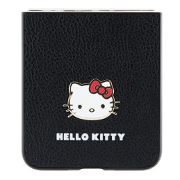 Etui Hello Kitty Metal Logo Kitty Head do Galaxy Z Flip5, czarny/black