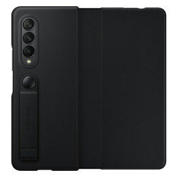 Etui Samsung Leather Flip Cover do Galaxy Z Fold 3 czarne